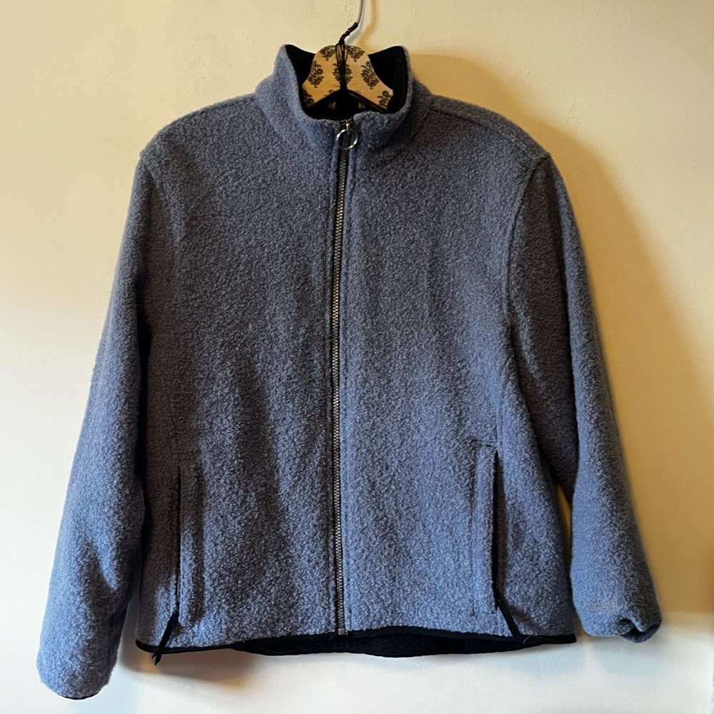 WOOLRICH Deep Opal Blue Wool Zip Up Jacket Size Medium